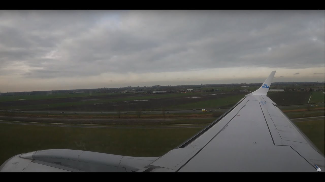 KLM Embraer 190 landing in Amsterdam (4k)