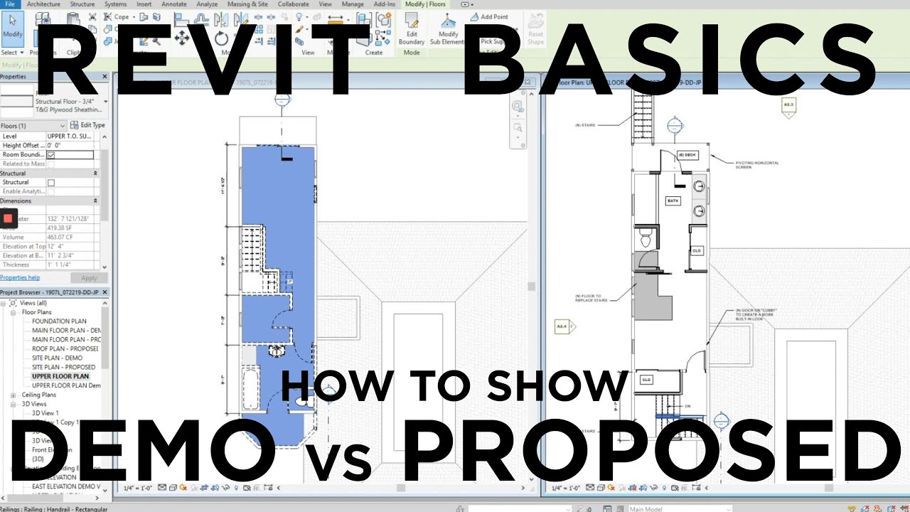 Revit Architecture: как показать DEMO и NEW для создания демонстрационных планов и предлагаемых п...