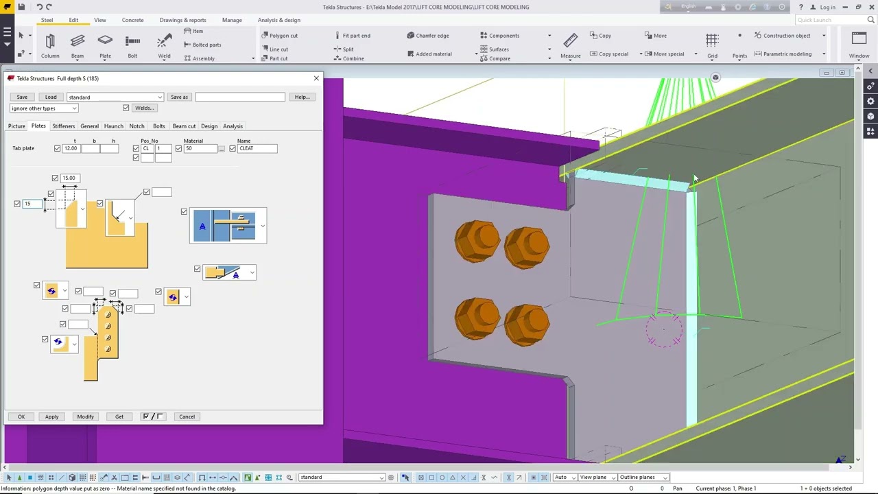 TEKLA STRUCTURES I CLASS 15 I LIFT CORE MODELING PART 4