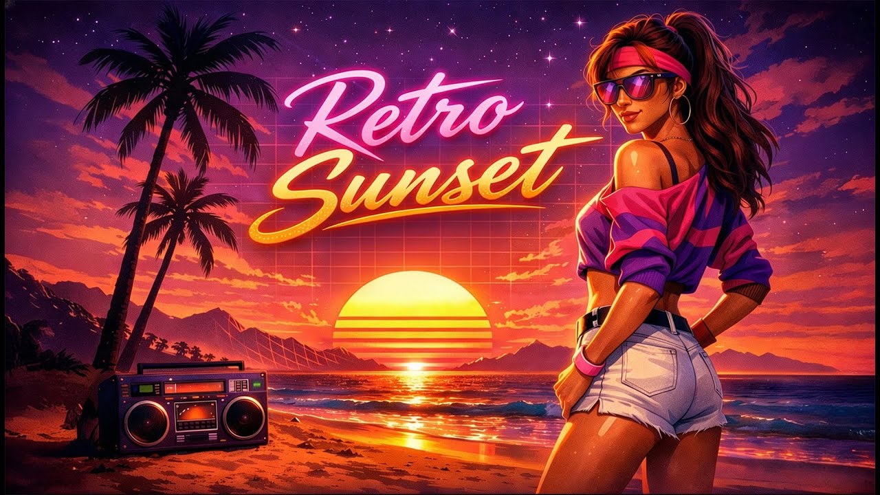 Retro Sunset 1987 – Warm Synthwave Horizons