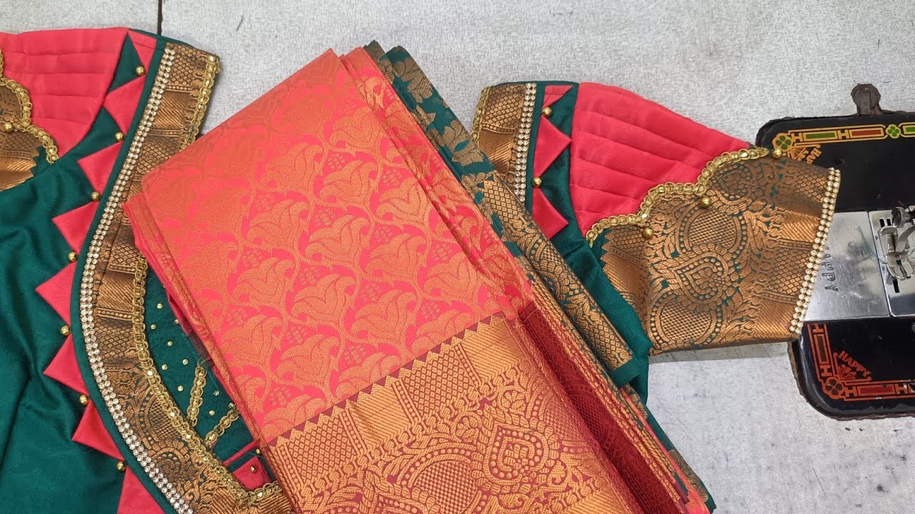 Pattern blouse neck design//Very easy & beautiful neck design cutting & stitching //silk saree