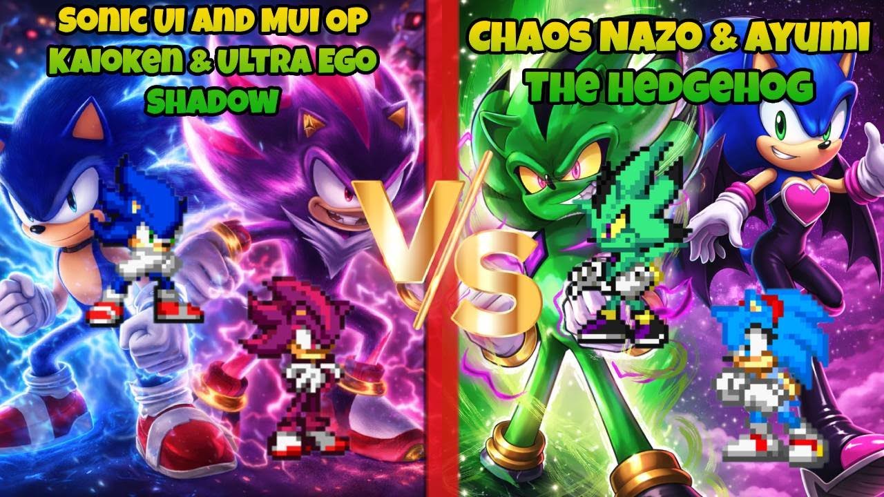 Jump Force MUGEN Sonic UI and MUI OP Kaioken & Ultra Ego Shadow vs Chaos Nazo & Ayumi The Hedgehog