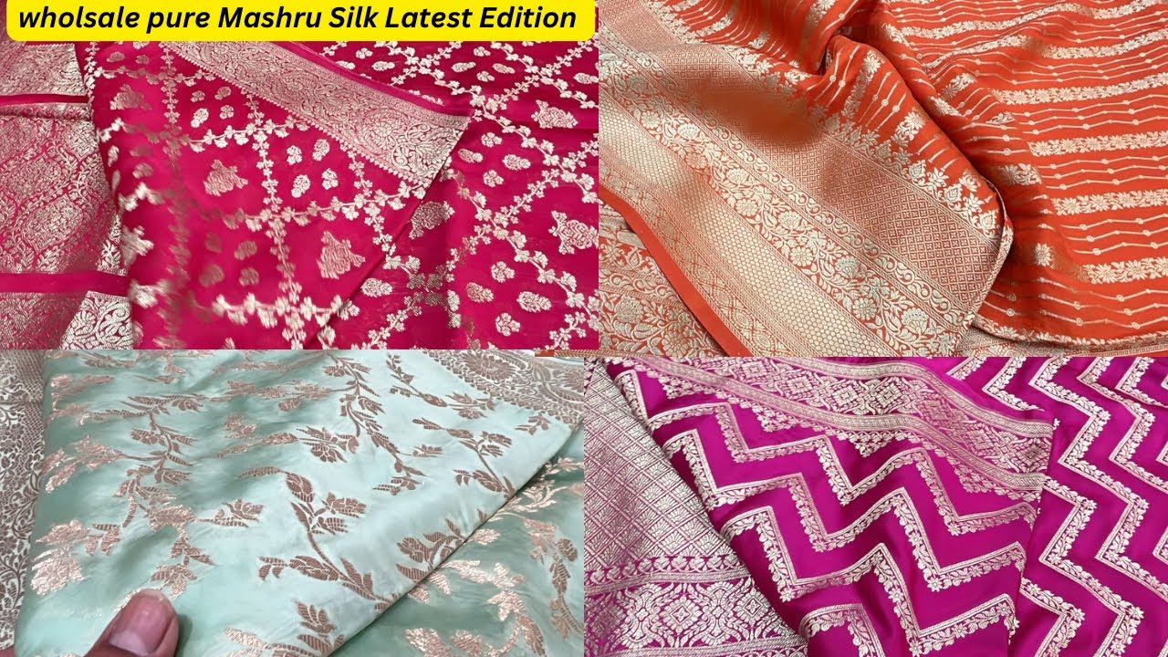 Wholesale Luxerious Pure Mashru silk sarees and Banarsi cruss tissue,raw mango silk Latest Edition ✨