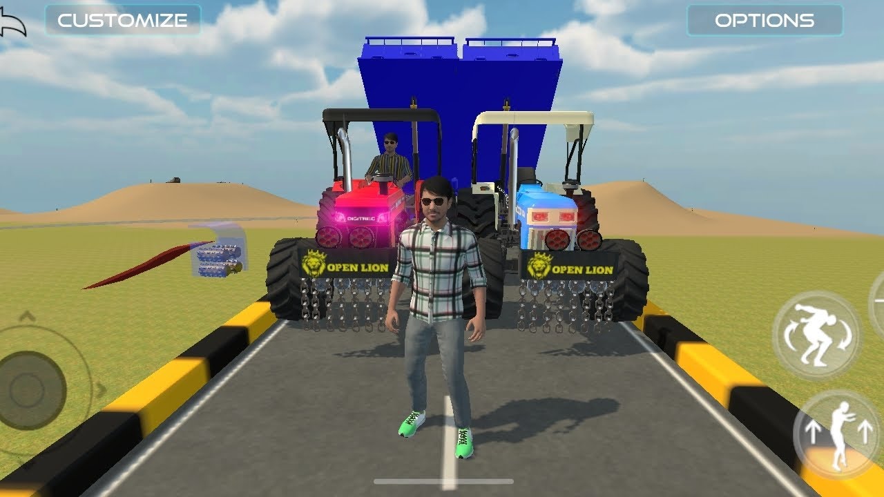 Indian tractor 3D tractor operating 4 by 4 John Deere tractor😈☺