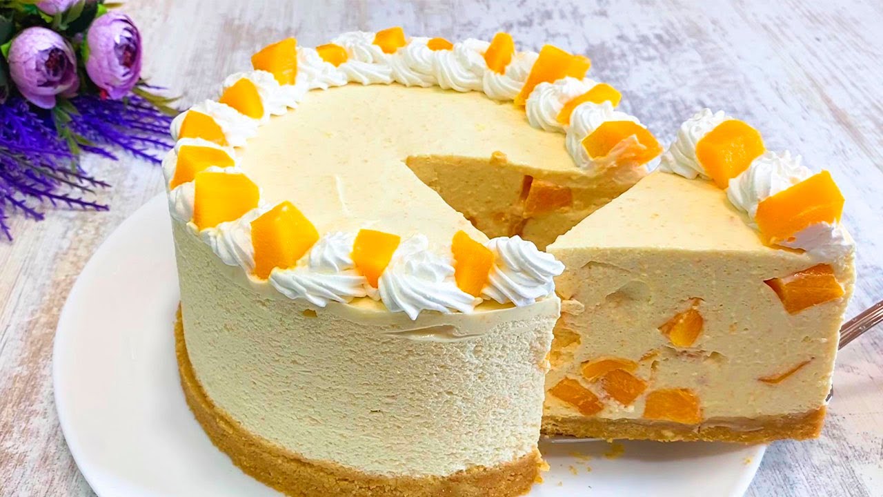 😍Pfirsichkuchen Soufflé Kein Backen ! Der leckerste Kuchen!