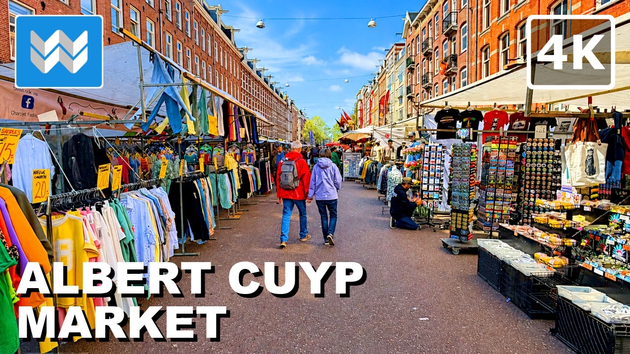 Amsterdam's Most Famous Market 🇳🇱 Albert Cuyp Walking Tour 4K | Dutch Street Food & Shops