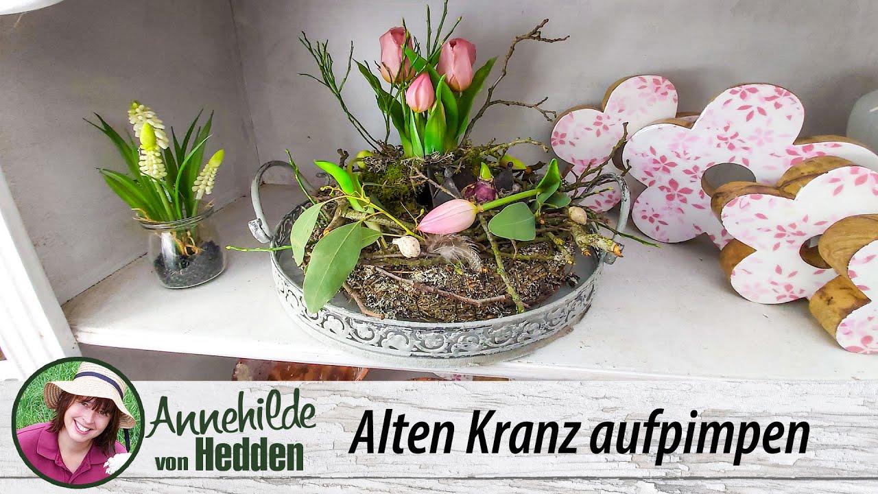 Gute Laune Frühlings Deko in Januar -  Alte Kränze aufpeppen.