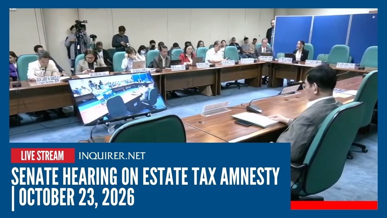 LIVE: Senate hearing on estate tax amnesty | October 23, 2026