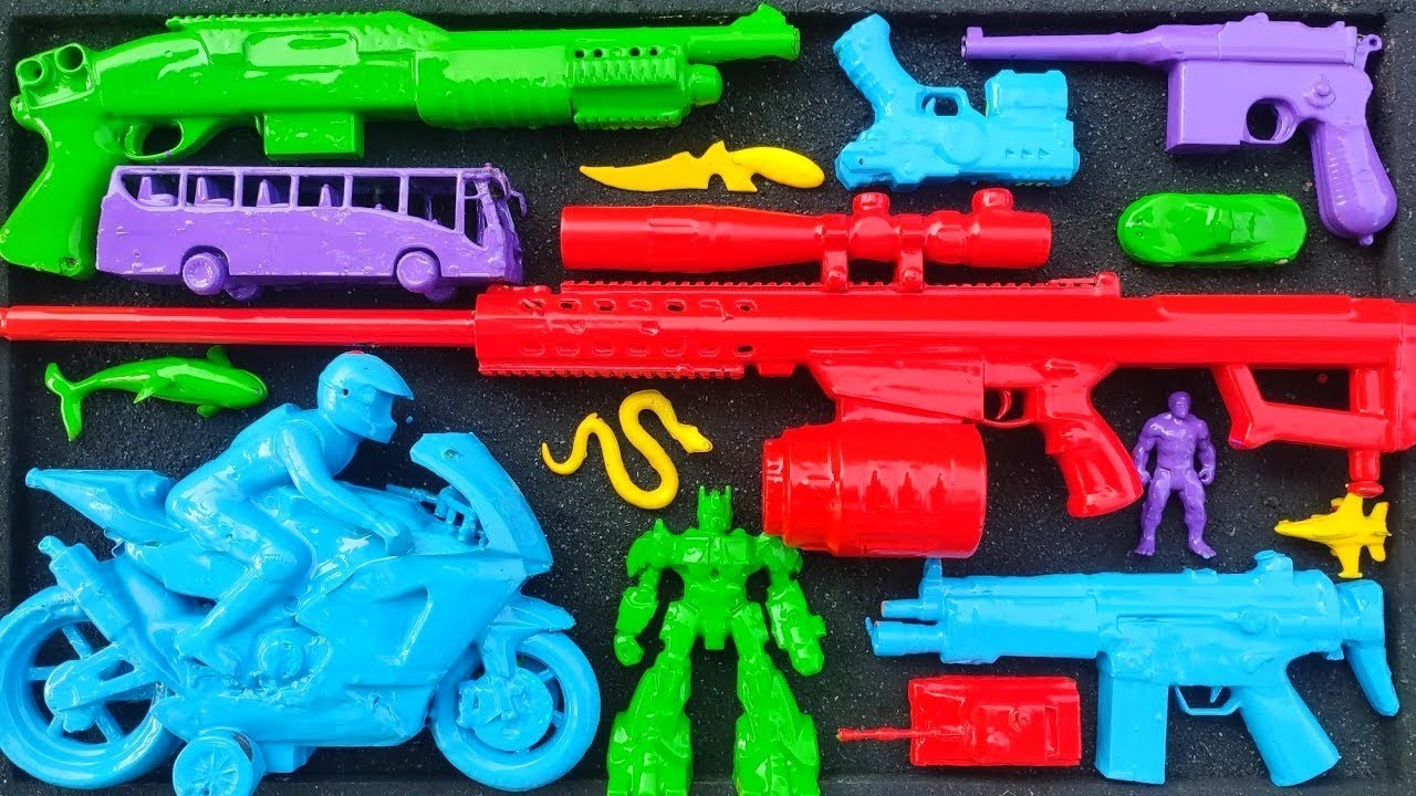 Membersihkan Sniper Rifle, Ak47, Shotgun, Glock Pistol, Laser Gun, Tank Baja, Nerf, Mouser, EPS 316