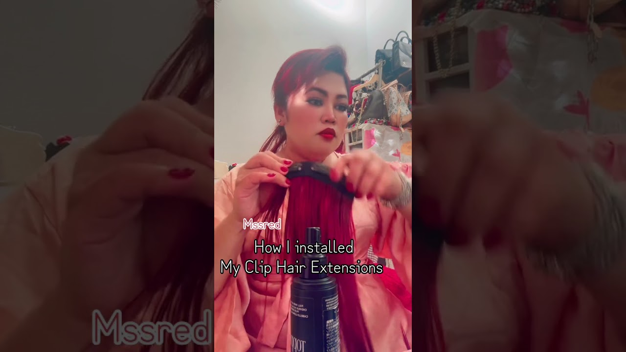 Hair Clip Extensions | How|  red hair #hairextensions #redhair #filipina 