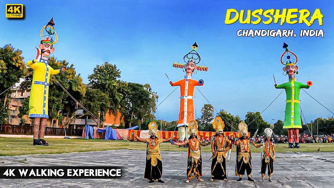 RAVAN DAHAN | DUSSEHRA | SECTOR 17 CHANDIGARH | 4K WALKING TOUR | INDIA | दशहरा 2022 | चण्डीगढ़