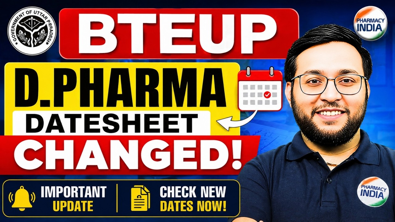 BTEUP  D.Pharma 1st & 2nd Year | Date Sheet Changed | Check New Dates Now  #bteupdpharma #exam