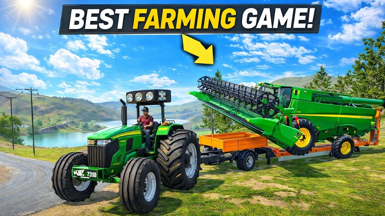 John deere 5405 farmers tractor games | John deere harvester machine load in trolley | agri gamers 