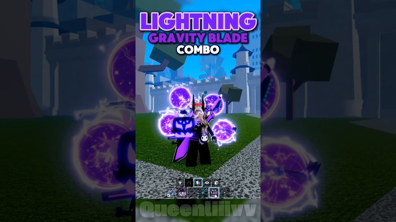 LIGHTNING x GRAVITY BLADE COMBO | #Shorts #bloxfruits #roblox #queenliiivv #onepiece