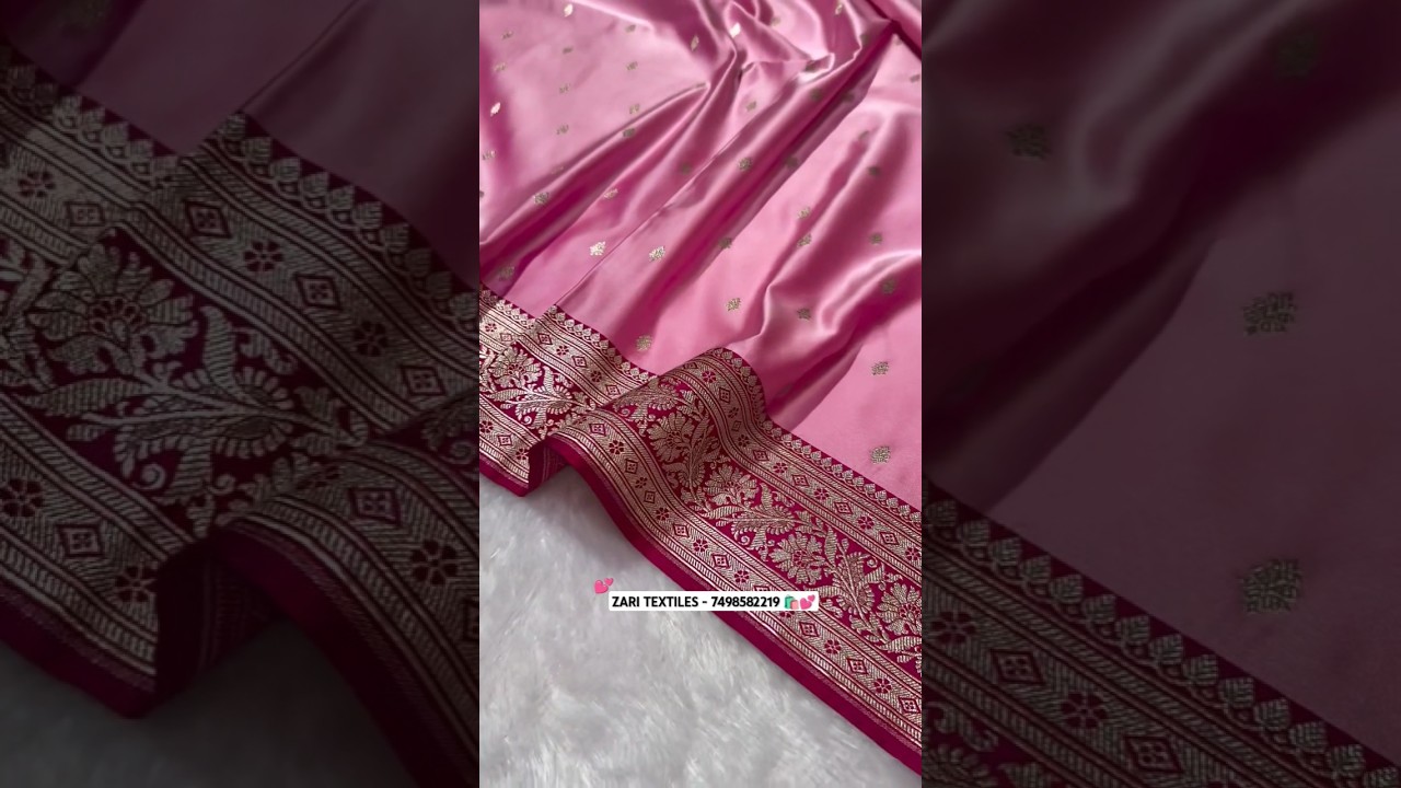 🛍️Beautiful light pink colour mashru silk banarasi saree 💕#saree #shorts #wedding