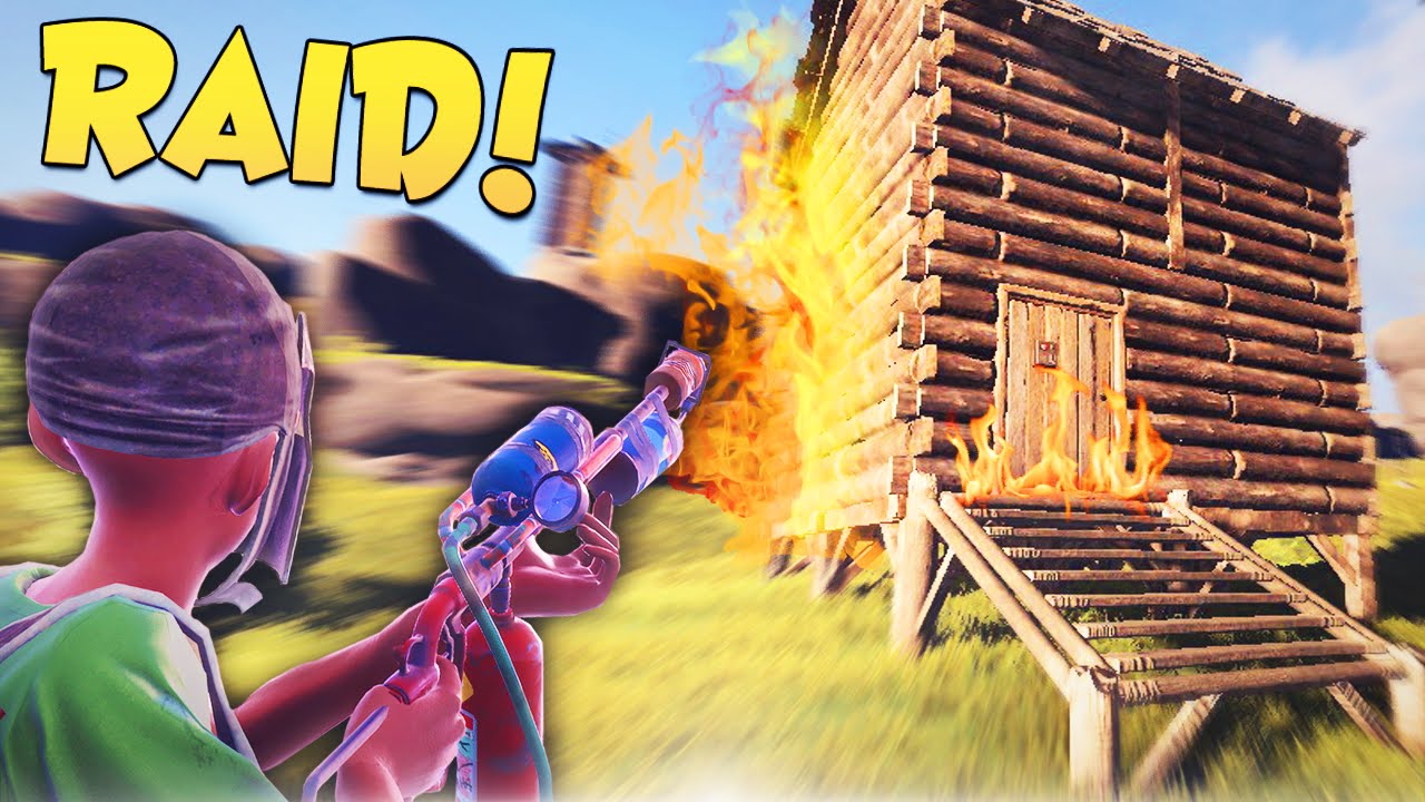 BURN! - Rust SOLO Flamethrower Raid!
