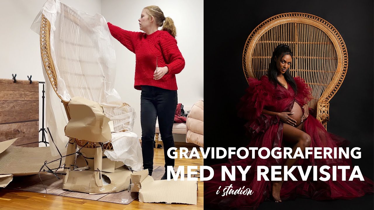TESTAR NY REKVISITA PÅ GRAVIDFOTOGRAFERING i nya studion | Vlogg