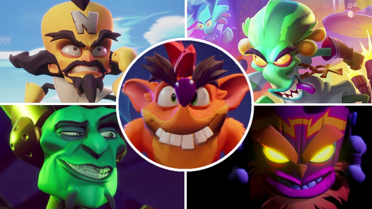 Crash Bandicoot 4 - All Bosses with Fake Crash (Plus Secret Endings)