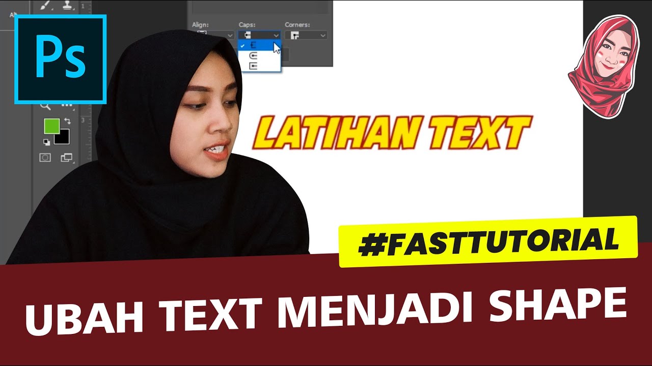 FAST TUTORIAL - CARA MENGUBAH TEXT KE BENTUK SHAPE VECTOR MENGGUNAKAN ADOBE PHOTOSHOP CC 2019
