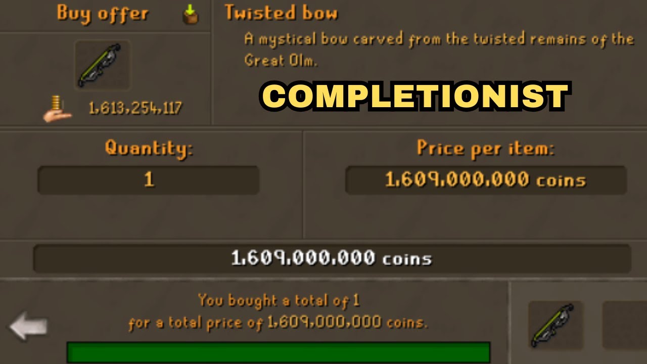 Tbow Rebuild - Collection Log Completionist OSRS