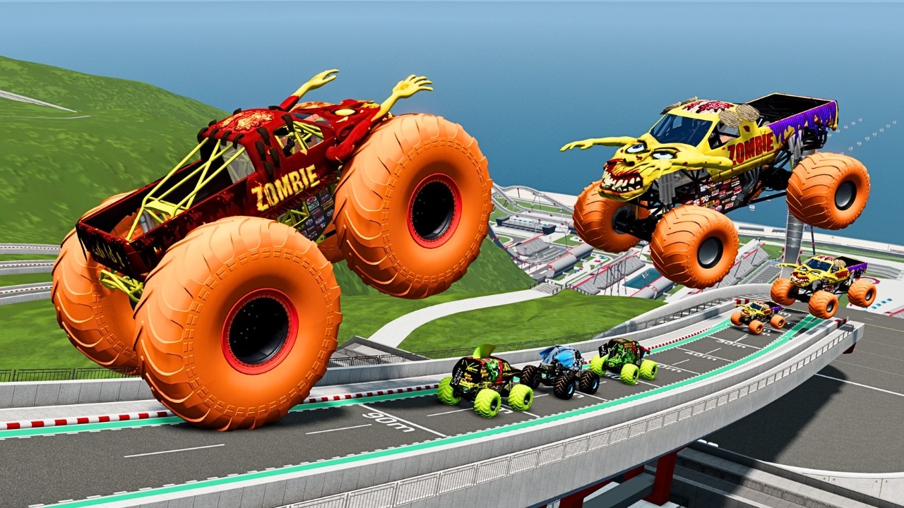 Epic High Speed Monster Truck and Car Jumps #75 &ndash; BeamNG Drive | BNG Astar