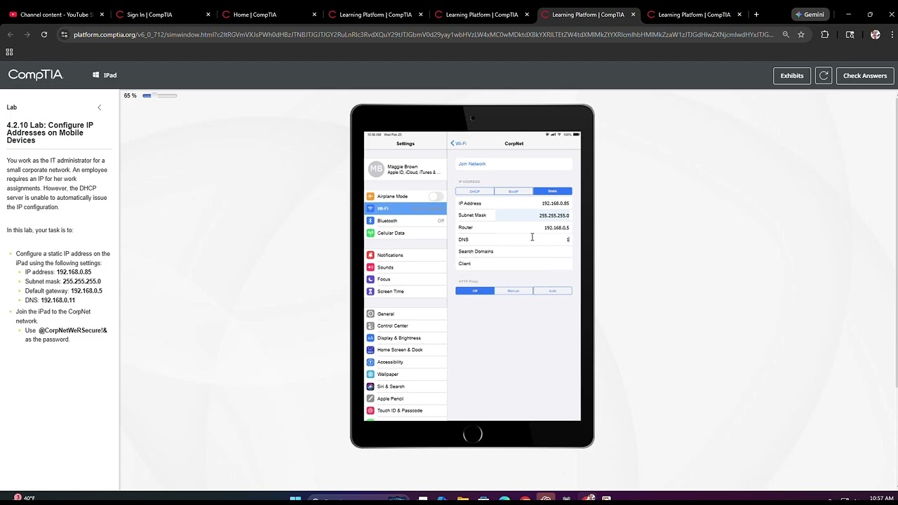 4.2.10 Lab: Configure IP Addresses on Mobile Devices