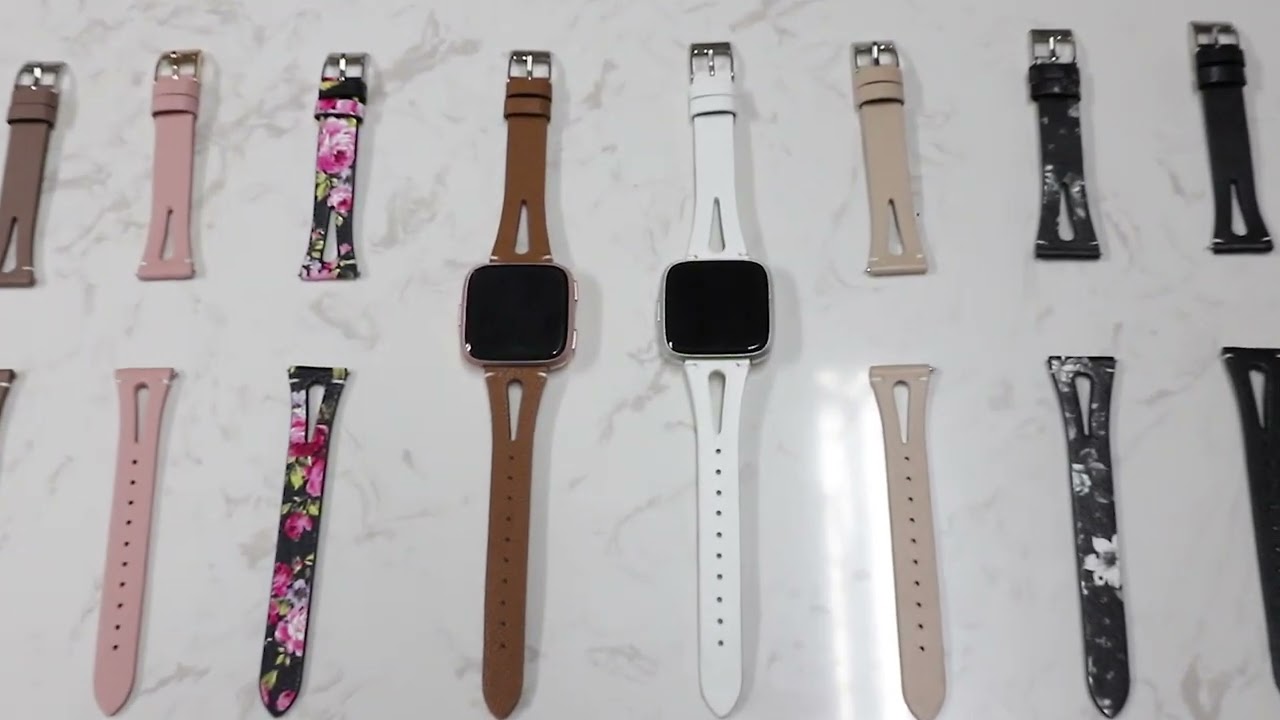 TOYOUTHS Women Leather Strap for Fitbit Versa/Versa 2/Versa Lite Bands Genuine Leather Sport Band