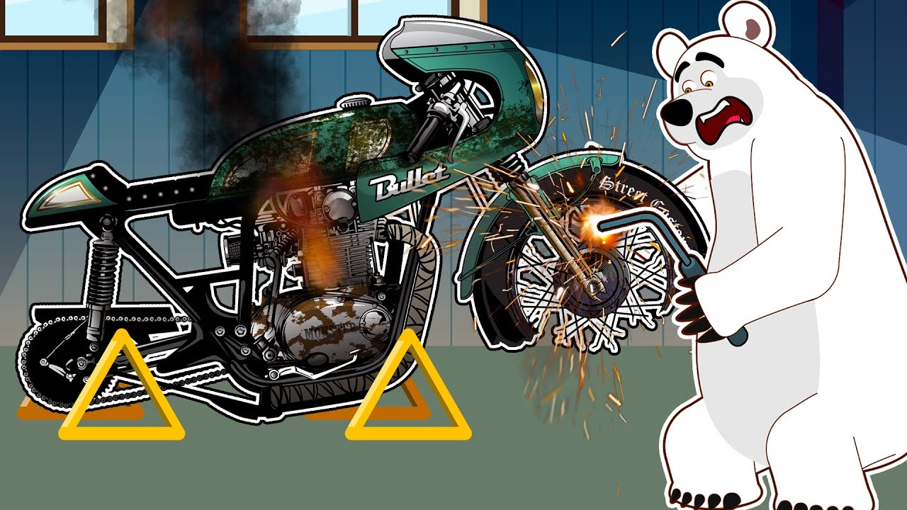 Repairing a badly damaged Motorcycle after an accident | The bear garage Animation