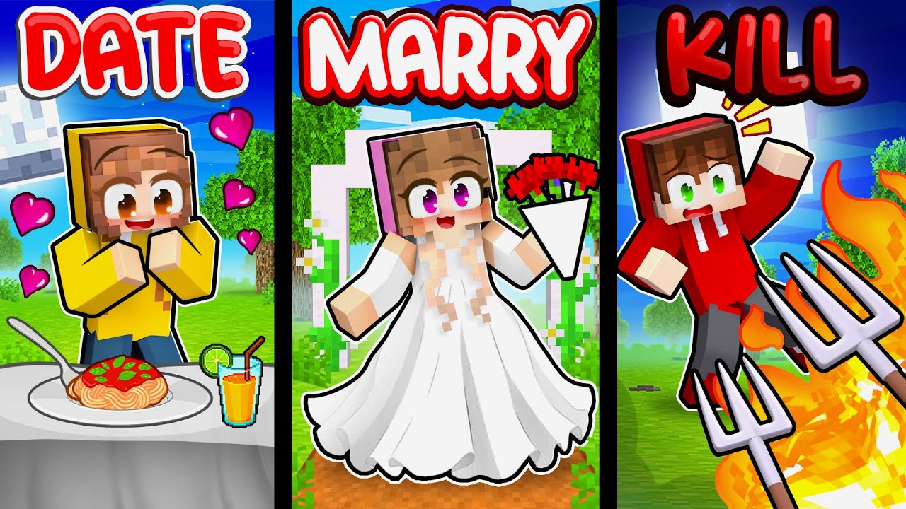 DATE MARRY KILL in Minecraft!