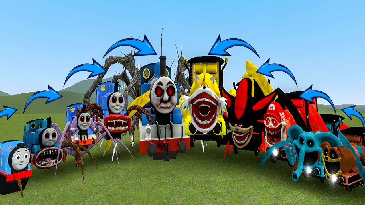 NEW UPGRADED EVOLUTION CURSED THOMAS EATE FAMILY VS VS CHOO CHOO CHARLES In Garry's Mod!