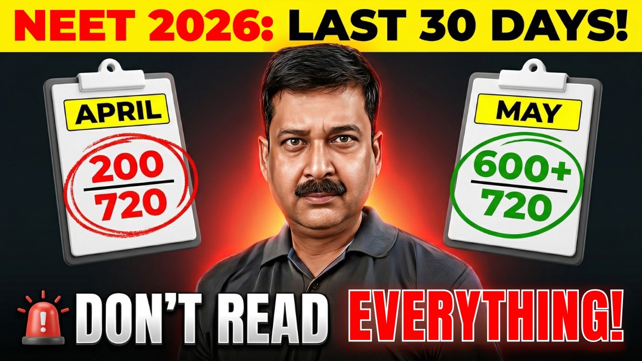 🚨 WARNING: Don't Read Everything! Last 30 Days Strategy 🔥 to SCORE 600+ in NEET 2026