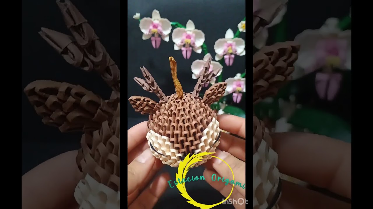 Esfera de reno en origami 3d.