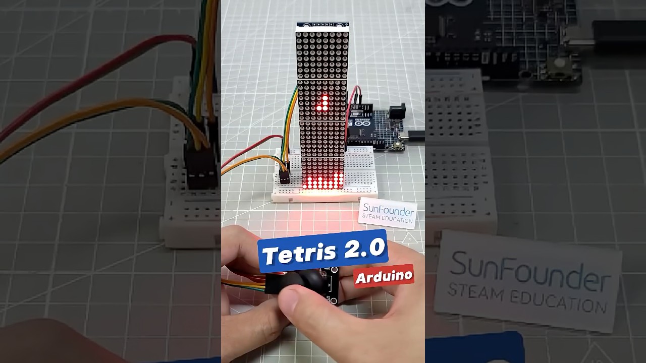 Retro Tetris Game Made with Arduino 🤯 #arduino #ultrasound