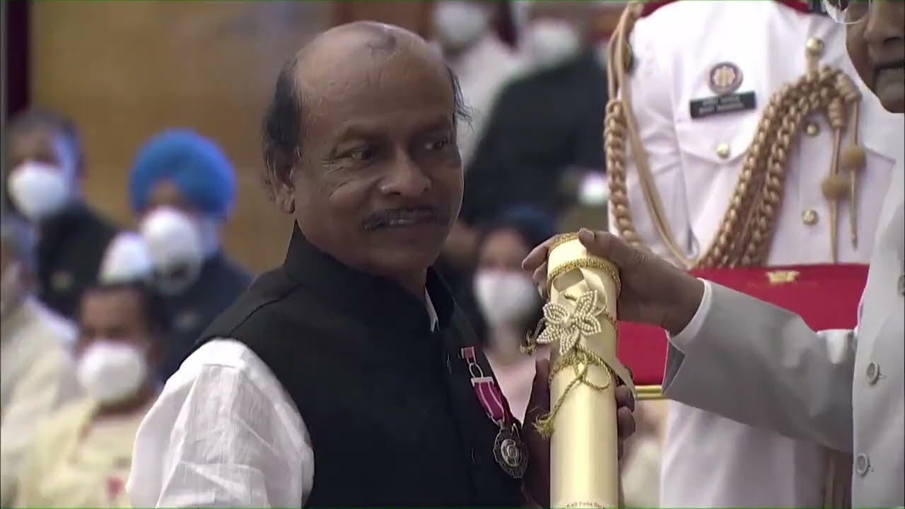 President Kovind presents Padma Shri to Shri Kali Pada Saren for Literature and Education