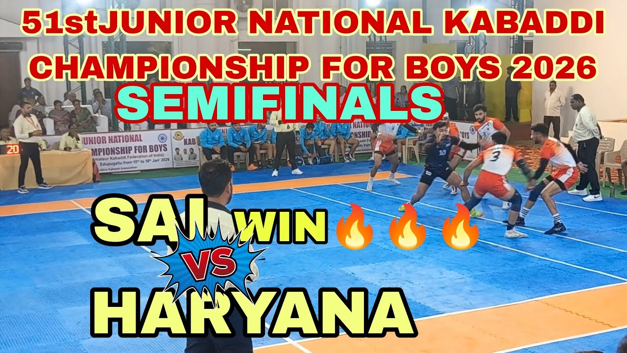 SAI🆚 HARYANA||SEMIFINAL JUNIOR NATIONAL KABADDI CHAMPIONSHIP FOR BOYS 2026||WIN SAI 🔥💪👍