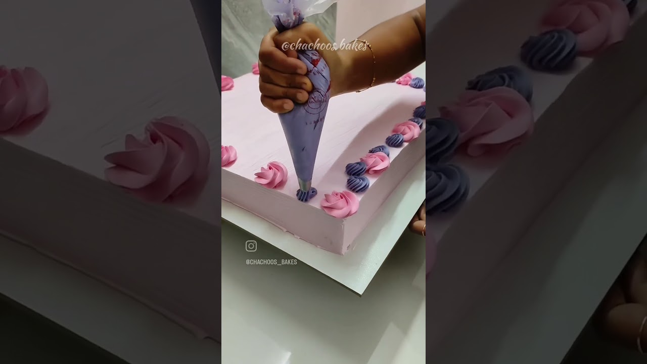 simple square cake design #5kgcake #weddingcake #birthdaycake