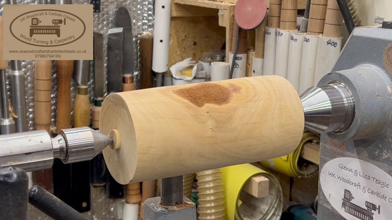 Woodturning a Christmas gift. A snowman giftbox/lidded box.