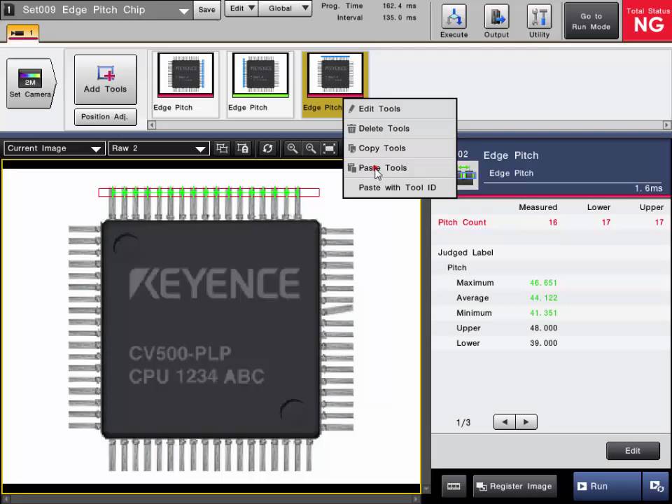 Machine Vision System: Edge Pitch Tool | KEYENCE CV-X