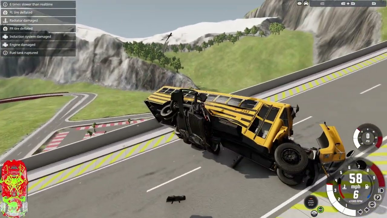 30 Ton Steel Coil vs Prison Bus - Vehicles vs Buses