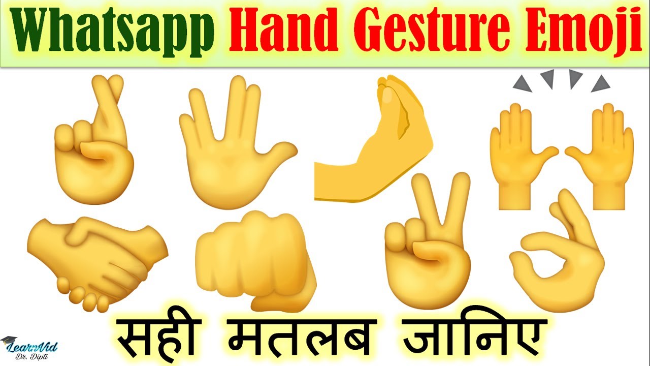 Hand Gesture Emoji meaning in Hindi and English || Emoji Vocabulary || LearnVid Dr. Dipti