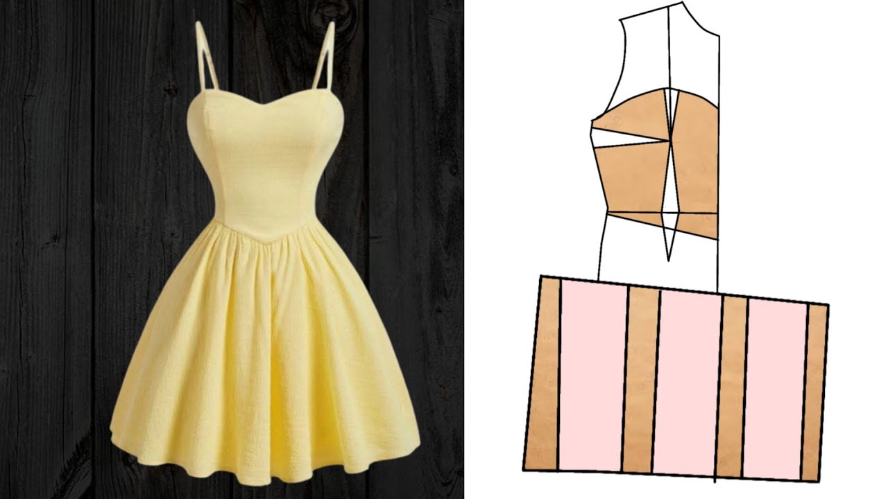 Patronaje de hermoso vestido con pliegues