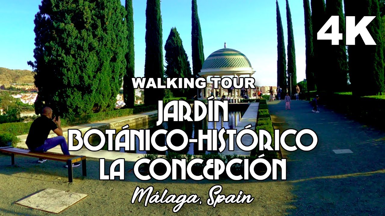 Málaga Historical-Botanical Garden La Concepción | Málaga, Spain | Nature Walking Tour [4K]