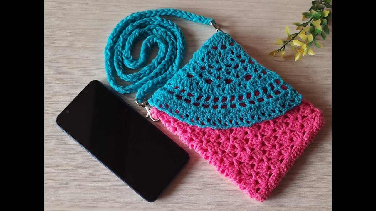 Crochet boho mobile pouch tutorial || Crochet Sling bag #3 || Crochet small purse