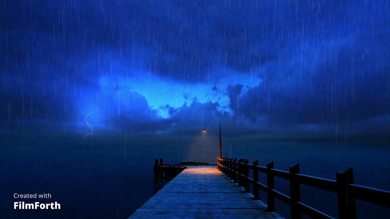 Heavy Rain Sounds and Amazing Dock Rain Storm for Depp Sleep