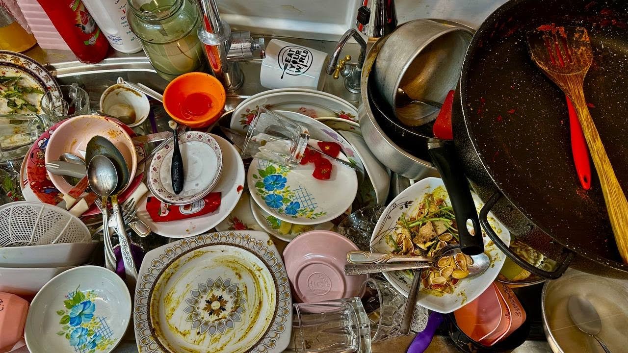 Relaxing Hand Dishwashing ASMR Soothing WaterSounds for Stress Relief