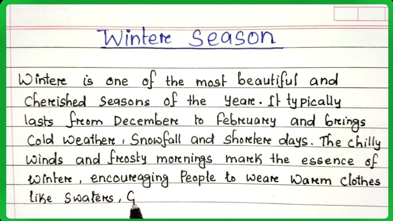 Essay on Winter Season in English || Essay Writing||