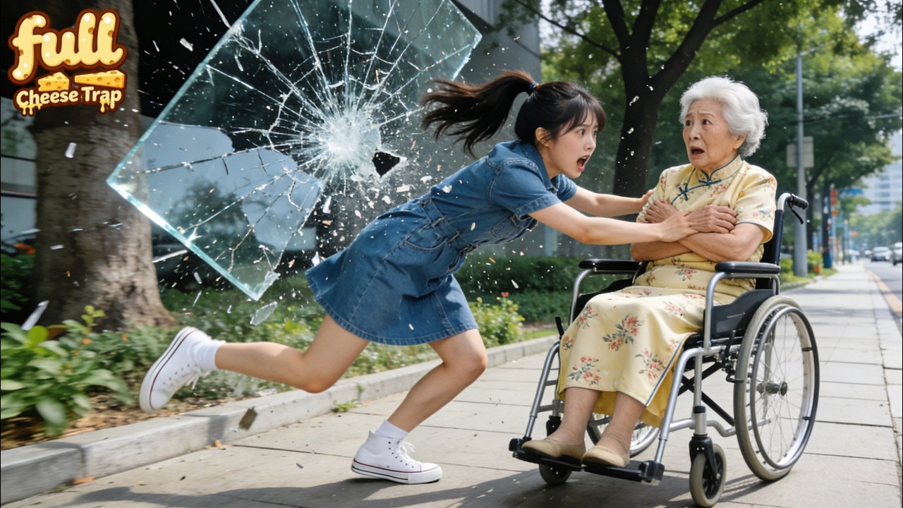 No One Saw Beggar Granny About to Be Hit by Falling Glass—Only a Poor Girl Saved Her! Fate Reversed!
