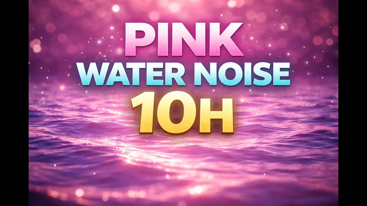 Pink Water Noise – 10 Hours for Sleep, Relaxation & Focus | Black Screen