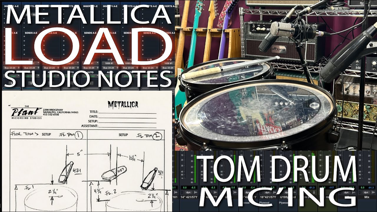 Микрофоны для барабанов Metallica Tom Drum от Load Studio Notes, метод Y-кабеля Боба Рока/Рэнди С...