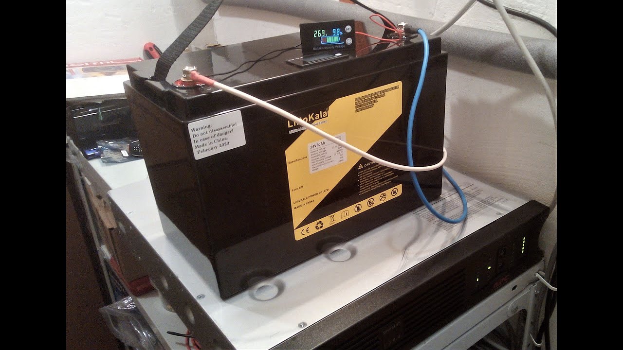 APC Smart 1000RM работает от АКБ LiFePo4 24v 60Ah 1440W Часть 1
